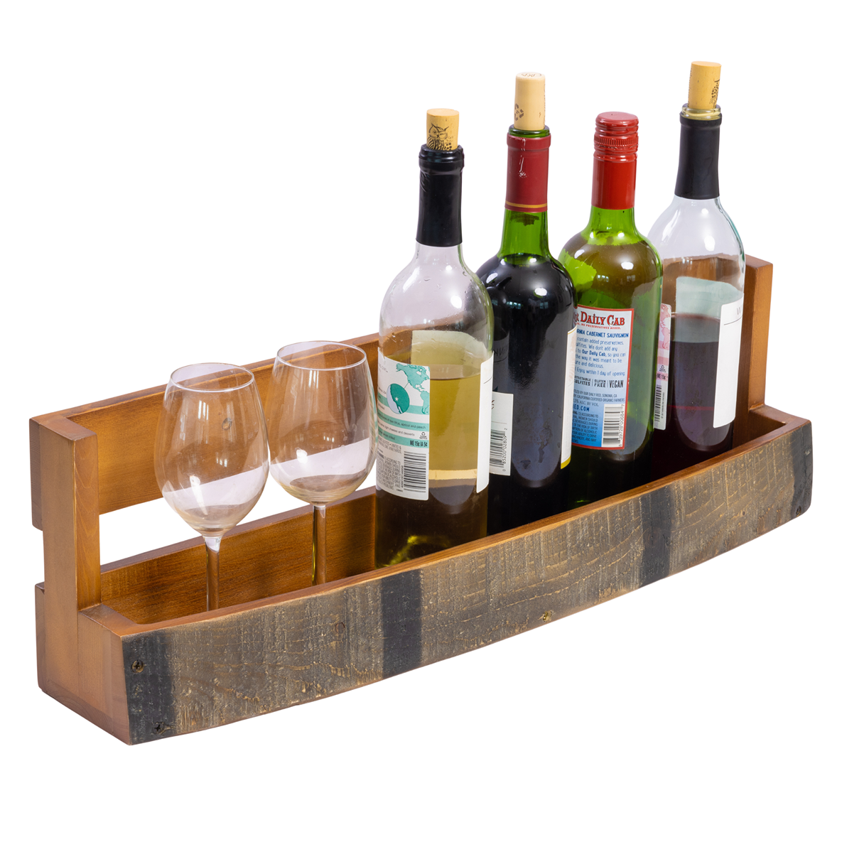 Solid red oak wine/whiskey/glass hotsell shelf rack