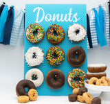 Donut Wall Display Stand with Blue/Pink Dot Design Supplies for a Gender Reveal, Birthday Or Baby Shower