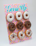 Donut Grow Up Donut Wall Display Stands | Two Donut Stands for Donut Party Decorations | Donut Board, Birthday Party Supplies for Dessert Table