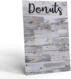 Donut Wall Display Stand with Rustic Light Wood Design | Plastic Donut Stand for Donut Party Decorations | Donut Board, Supplies for Dessert Table