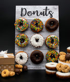 Donut Wall Display Stand with Rustic Light Wood Design | Plastic Donut Stand for Donut Party Decorations | Donut Board, Supplies for Dessert Table