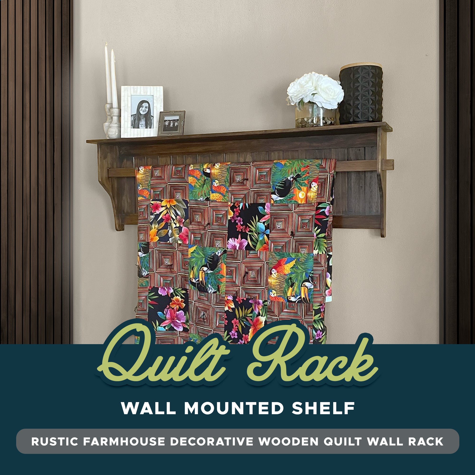 Hanging Quilt Rack with Shelf – Relodecor