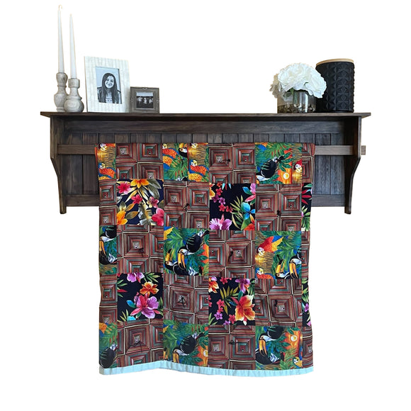 Hanging Quilt Rack with Shelf