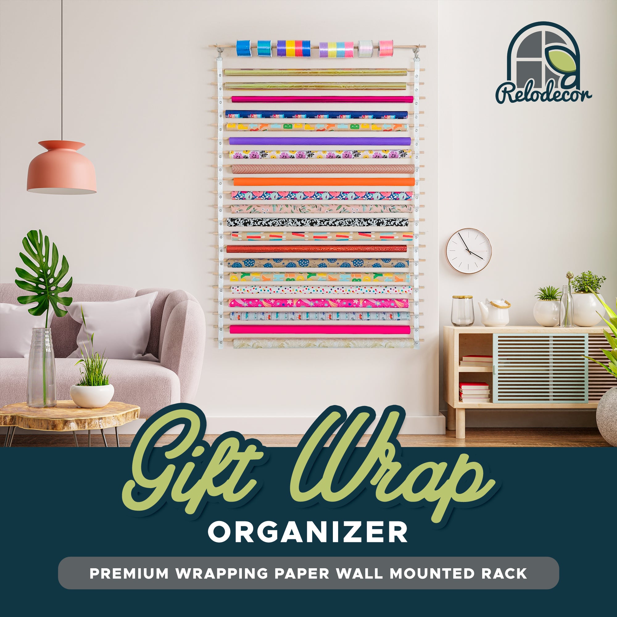 Gift Wrap Storage, 22 Rolls, Gift Wrap Organizer, Wrapping Paper