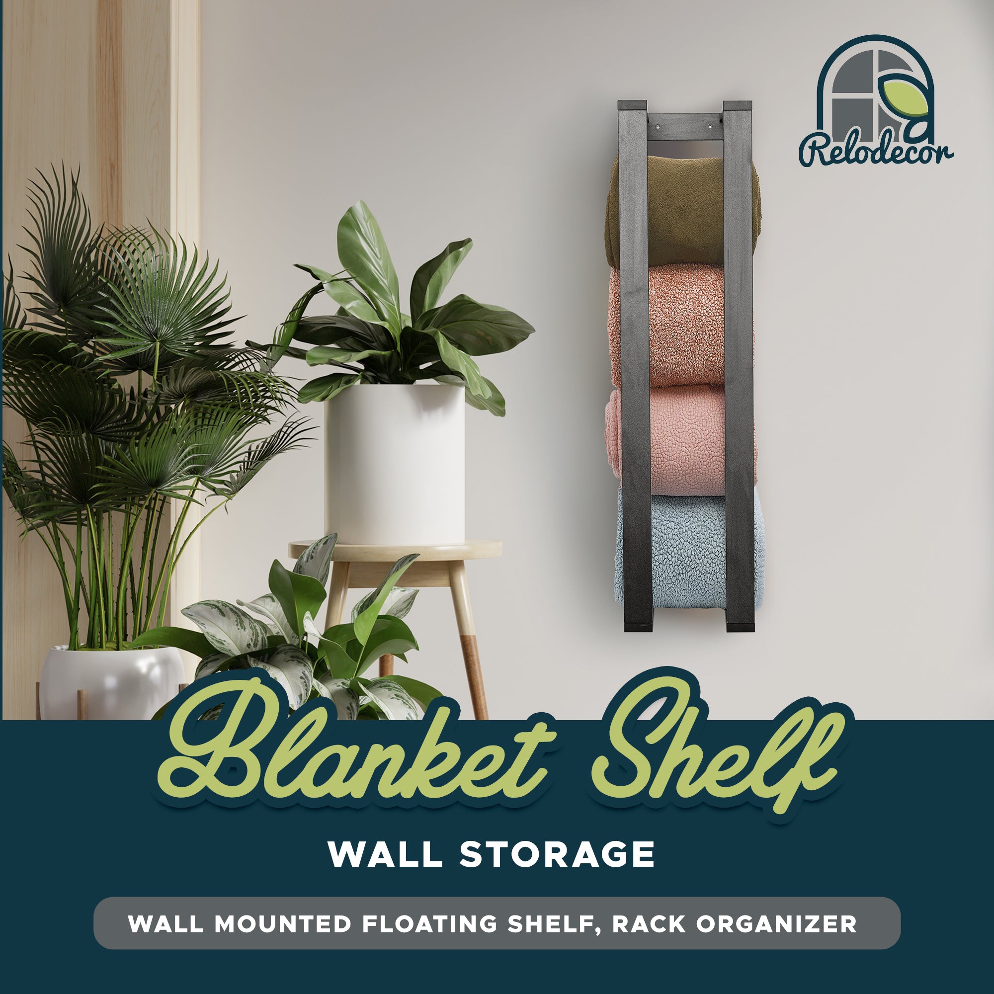 Wall mounted blanket storage top