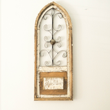 Tall Arched Cathedral Window, Wood and Iron